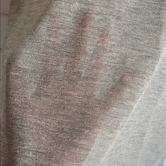 Stateside Mock Neck Silver Mesh Glitter Tee - Picture 3 of 3